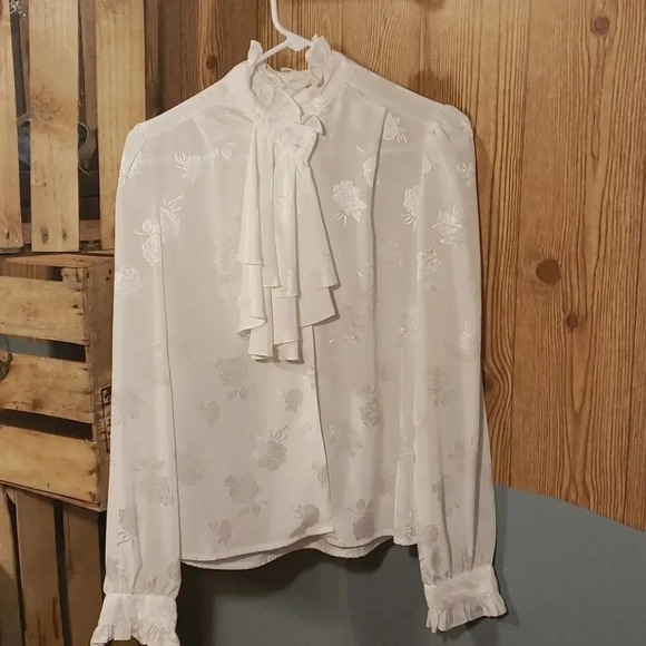 VIEWPOINT ivory blouse Size 11/12 Vintage - Picture 4 of 8